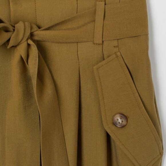 H&M Conscious Pants With Tie Belt Green 8 - Picture 3 of 6